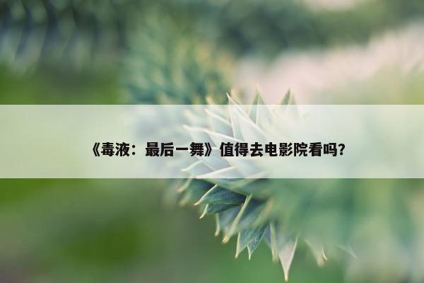 《毒液：最后一舞》值得去电影院看吗？