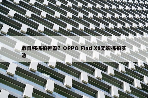 敢自称抓拍神器？OPPO Find X8无影抓拍实测