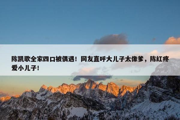 陈凯歌全家四口被偶遇！网友直呼大儿子太像爹，陈红疼爱小儿子！