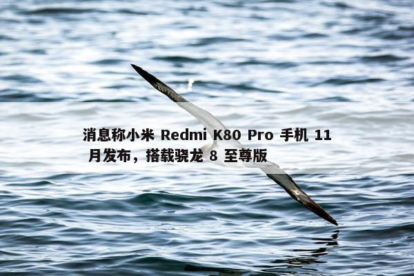 消息称小米 Redmi K80 Pro 手机 11 月发布，搭载骁龙 8 至尊版