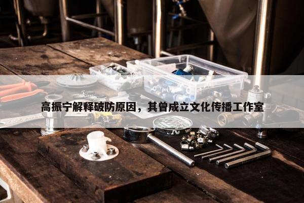 高振宁解释破防原因，其曾成立文化传播工作室