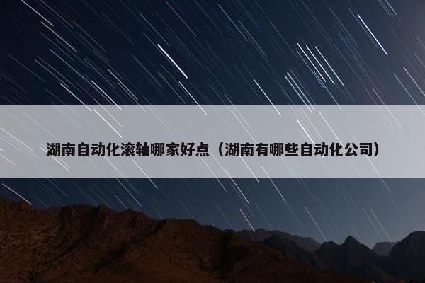 湖南自动化滚轴哪家好点（湖南有哪些自动化公司）