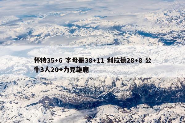 怀特35+6 字母哥38+11 利拉德28+8 公牛3人20+力克雄鹿