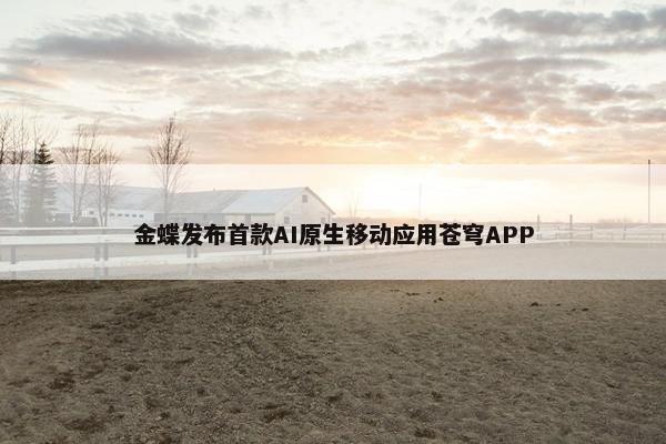 金蝶发布首款AI原生移动应用苍穹APP