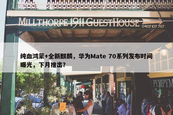 纯血鸿蒙+全新麒麟，华为Mate 70系列发布时间曝光，下月推出？