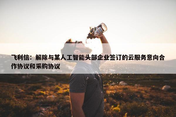 飞利信：解除与某人工智能头部企业签订的云服务意向合作协议和采购协议