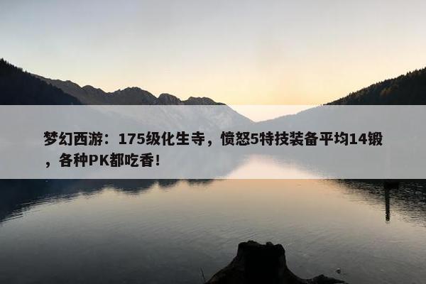 梦幻西游：175级化生寺，愤怒5特技装备平均14锻，各种PK都吃香！