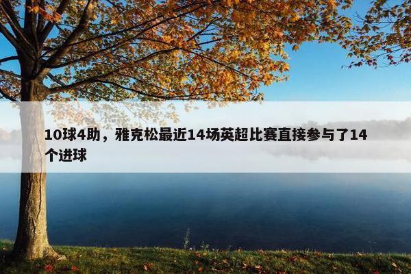 10球4助，雅克松最近14场英超比赛直接参与了14个进球