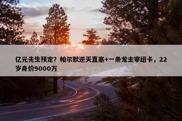 亿元先生预定？帕尔默逆天直塞+一条龙主宰纽卡，22岁身价9000万