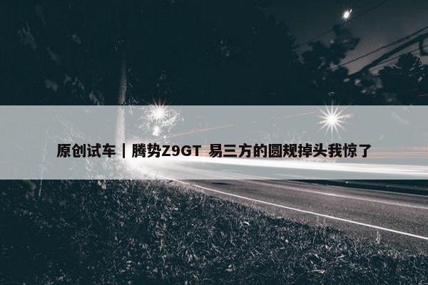 原创试车｜腾势Z9GT 易三方的圆规掉头我惊了