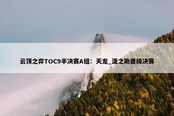 云顶之弈TOC9半决赛A组：天龙_潇之助晋级决赛