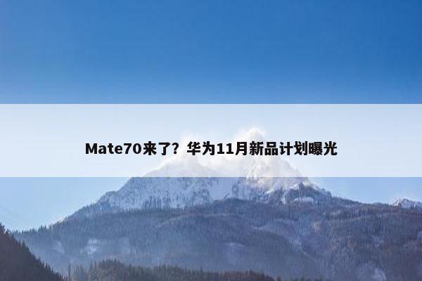 Mate70来了？华为11月新品计划曝光