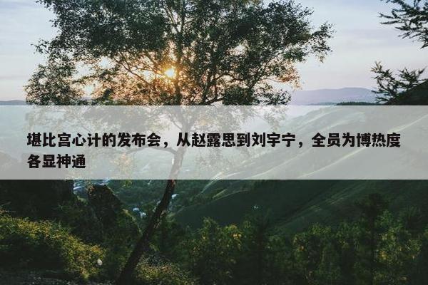 堪比宫心计的发布会，从赵露思到刘宇宁，全员为博热度各显神通