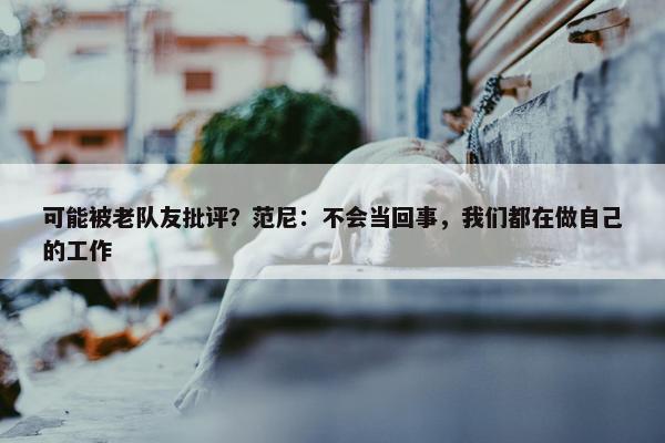 可能被老队友批评？范尼：不会当回事，我们都在做自己的工作