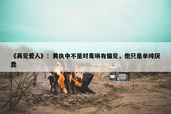 《再见爱人》：黄执中不是对麦琳有偏见，他只是单纯厌蠢