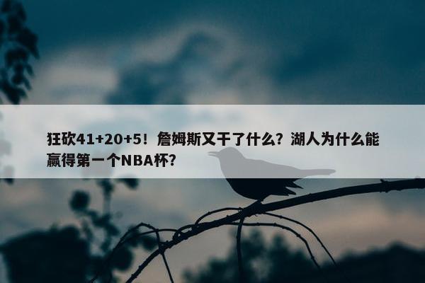 狂砍41+20+5！詹姆斯又干了什么？湖人为什么能赢得第一个NBA杯？