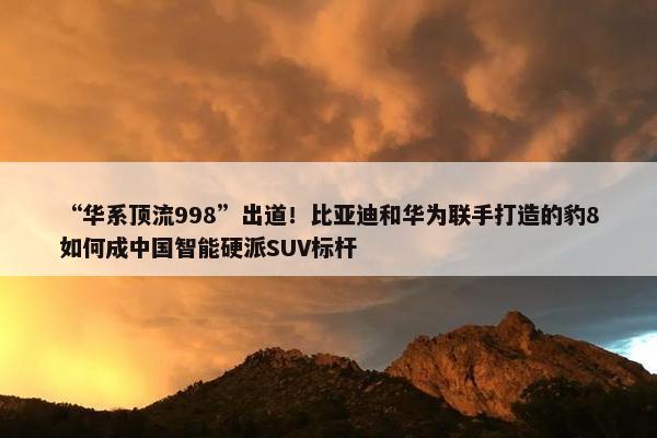 “华系顶流998”出道！比亚迪和华为联手打造的豹8如何成中国智能硬派SUV标杆