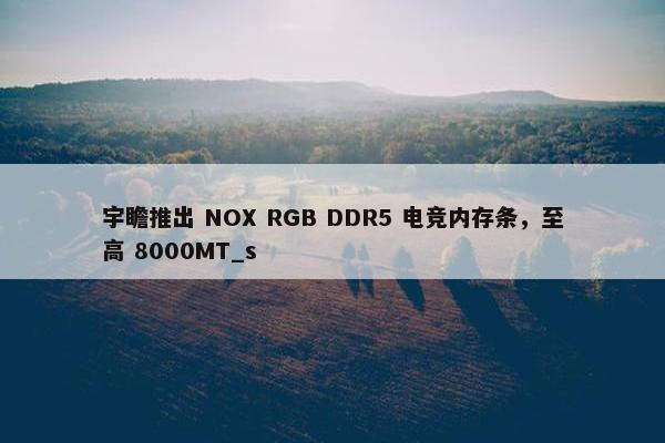 宇瞻推出 NOX RGB DDR5 电竞内存条，至高 8000MT_s