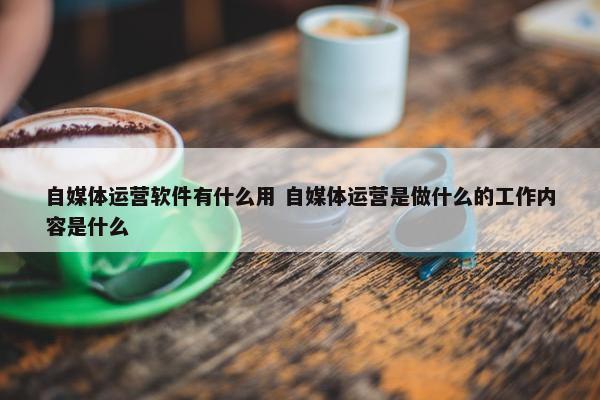 自媒体运营软件有什么用 自媒体运营是做什么的工作内容是什么