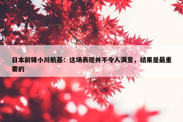 日本前锋小川航基：这场表现并不令人满意，结果是最重要的