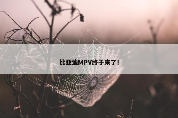 比亚迪MPV终于来了！