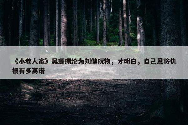 《小巷人家》吴珊珊沦为刘健玩物，才明白，自己恩将仇报有多离谱