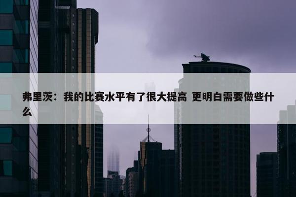 弗里茨：我的比赛水平有了很大提高 更明白需要做些什么