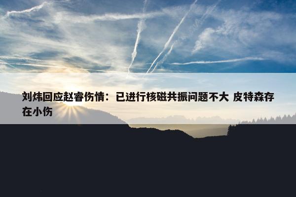 刘炜回应赵睿伤情：已进行核磁共振问题不大 皮特森存在小伤