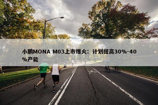 小鹏MONA M03上市爆火：计划提高30%-40%产能