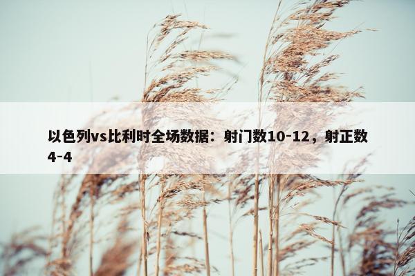 以色列vs比利时全场数据：射门数10-12，射正数4-4