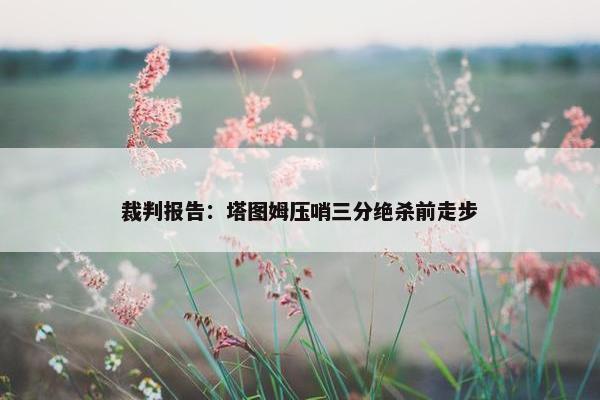 裁判报告：塔图姆压哨三分绝杀前走步