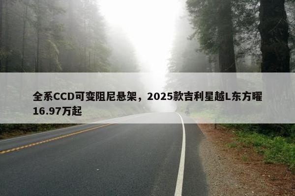 全系CCD可变阻尼悬架，2025款吉利星越L东方曜16.97万起