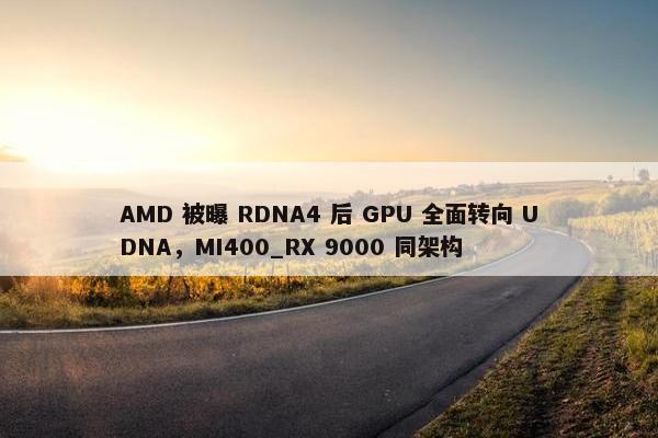 AMD 被曝 RDNA4 后 GPU 全面转向 UDNA，MI400_RX 9000 同架构