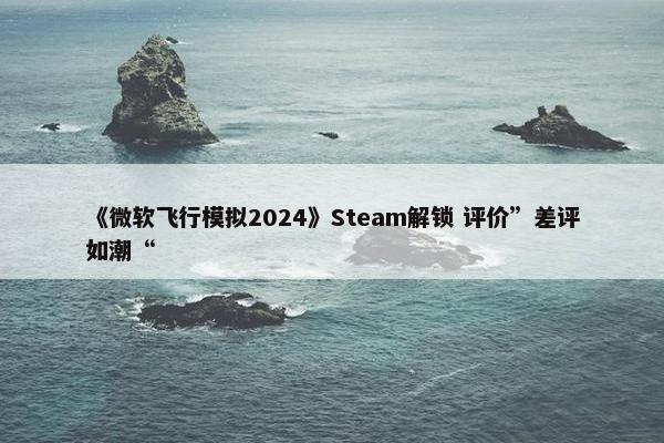 《微软飞行模拟2024》Steam解锁 评价”差评如潮“