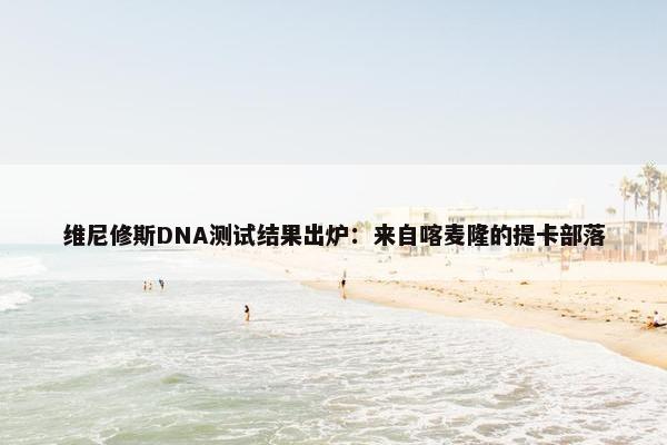 维尼修斯DNA测试结果出炉：来自喀麦隆的提卡部落