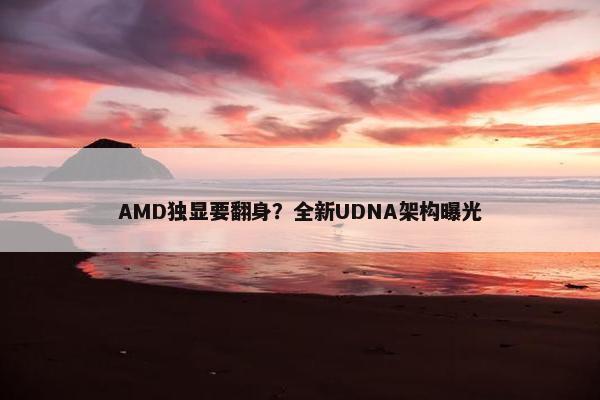 AMD独显要翻身？全新UDNA架构曝光