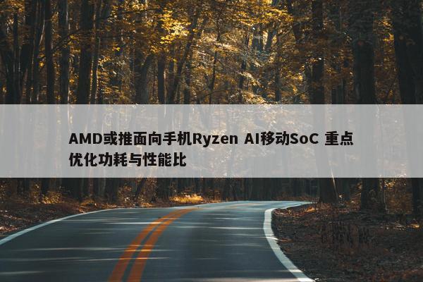 AMD或推面向手机Ryzen AI移动SoC 重点优化功耗与性能比