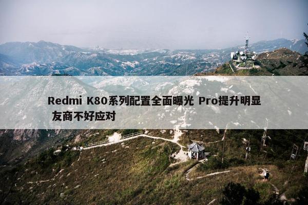 Redmi K80系列配置全面曝光 Pro提升明显 友商不好应对