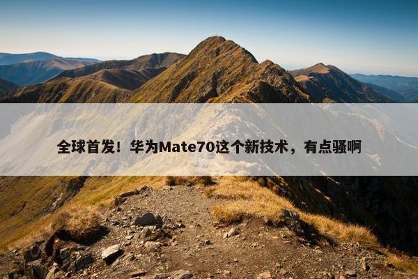 全球首发！华为Mate70这个新技术，有点骚啊