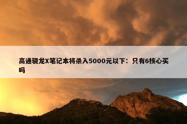 高通骁龙X笔记本将杀入5000元以下：只有6核心买吗