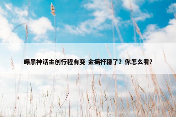 曝黑神话主创行程有变 金摇杆稳了？你怎么看？