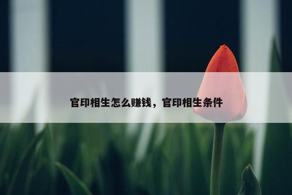 官印相生怎么赚钱，官印相生条件