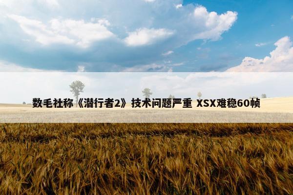 数毛社称《潜行者2》技术问题严重 XSX难稳60帧