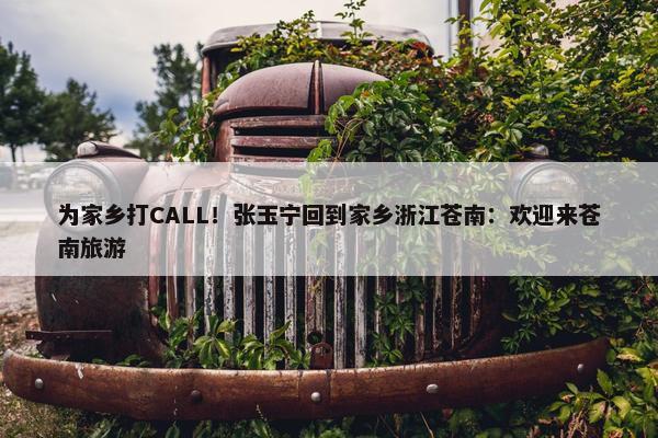 为家乡打CALL！张玉宁回到家乡浙江苍南：欢迎来苍南旅游