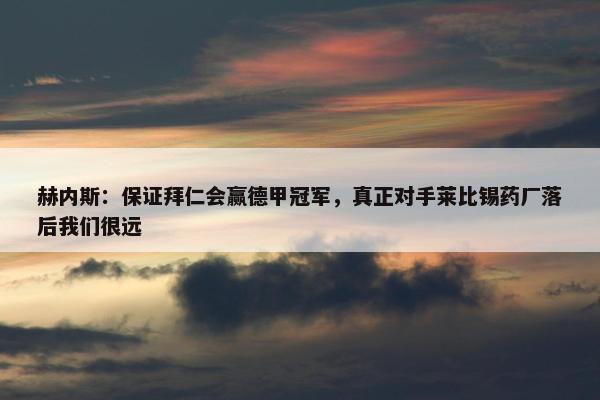 赫内斯：保证拜仁会赢德甲冠军，真正对手莱比锡药厂落后我们很远