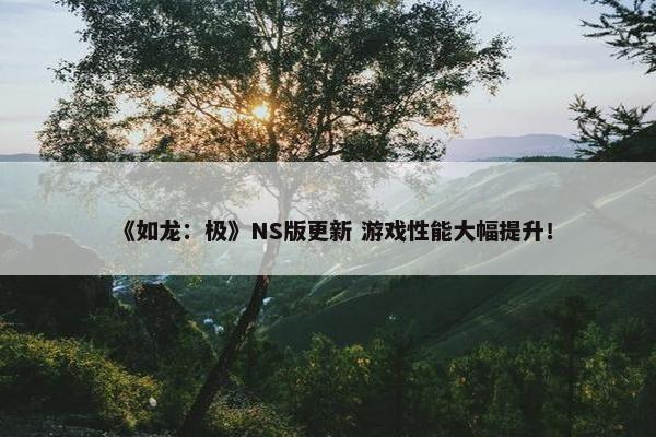 《如龙：极》NS版更新 游戏性能大幅提升！