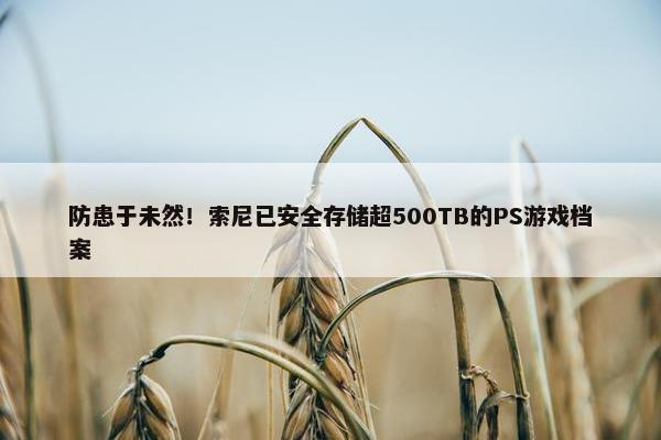 防患于未然！索尼已安全存储超500TB的PS游戏档案