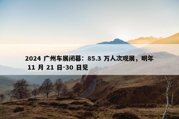 2024 广州车展闭幕：85.3 万人次观展，明年 11 月 21 日-30 日见