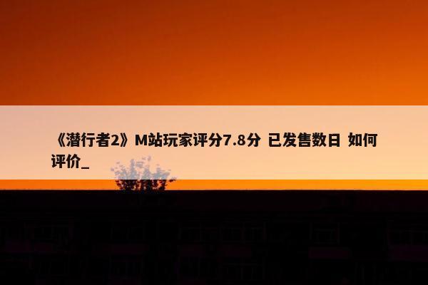 《潜行者2》M站玩家评分7.8分 已发售数日 如何评价_