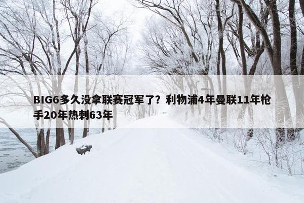 BIG6多久没拿联赛冠军了？利物浦4年曼联11年枪手20年热刺63年